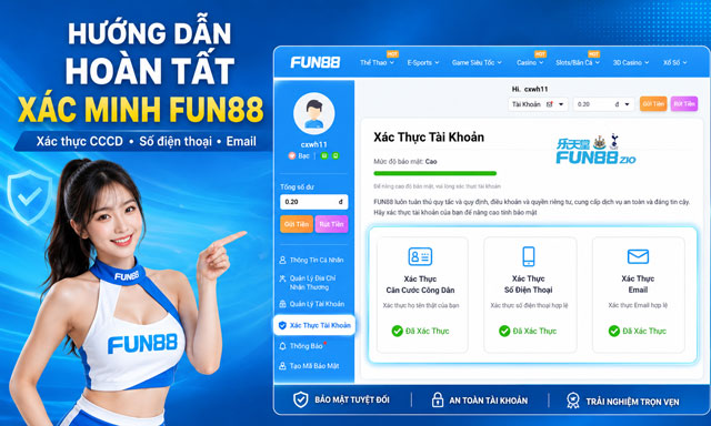 Đăng Ký Fun88 Nhanh Gọn – Hướng Dẫn Tạo Tài Khoản Chuẩn Ngay Từ Đầu 3 Các thông tin cần cập nhật để xác minh hồ sơ đăng ký fun88